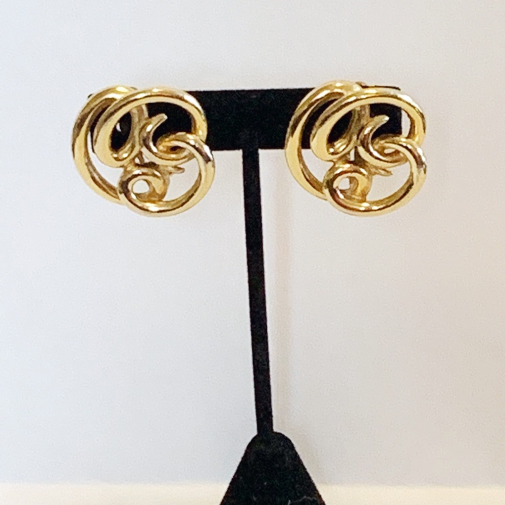 Vintage Givenchy Paris Clip On Gold Tone Earrings
